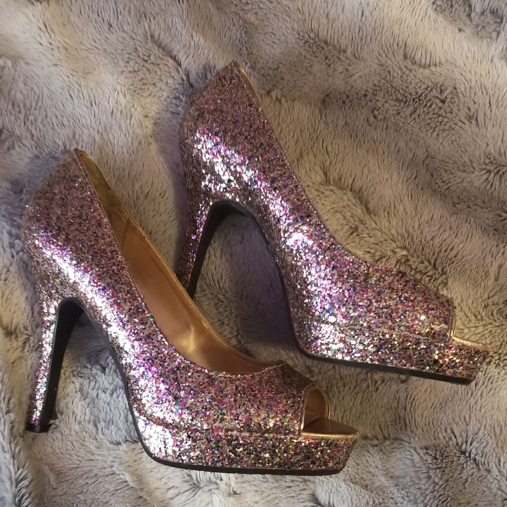 Rainbow Glitter Heels